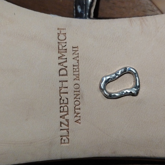 Antonio Melani Silver Heels Size 7  - Metallic Kitten Ankle Strap Heel - Picture 8 of 9